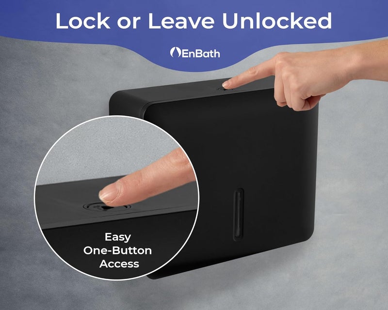 EnBath Multifold Paper Towel Dispenser Wall Mount (Black), Folded Hand Towel Dispenser for Bathroom/Restroom (Holds up to 300 Towels), Commercial Paper Towel Holder, Trifold Paper Towels Dispenser by - Image 5